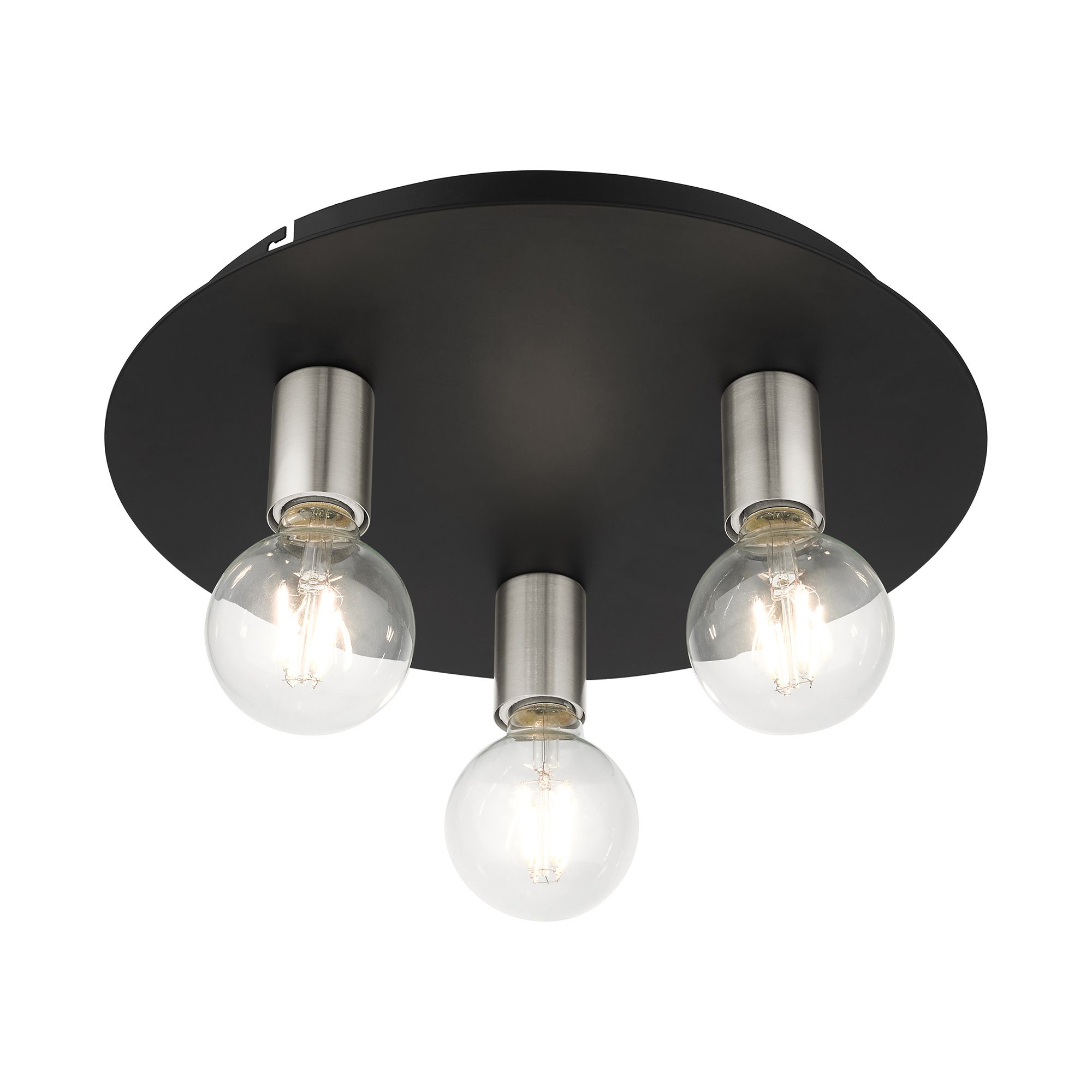 Image 6 Hillview 3 Light Black Flush Mount more views