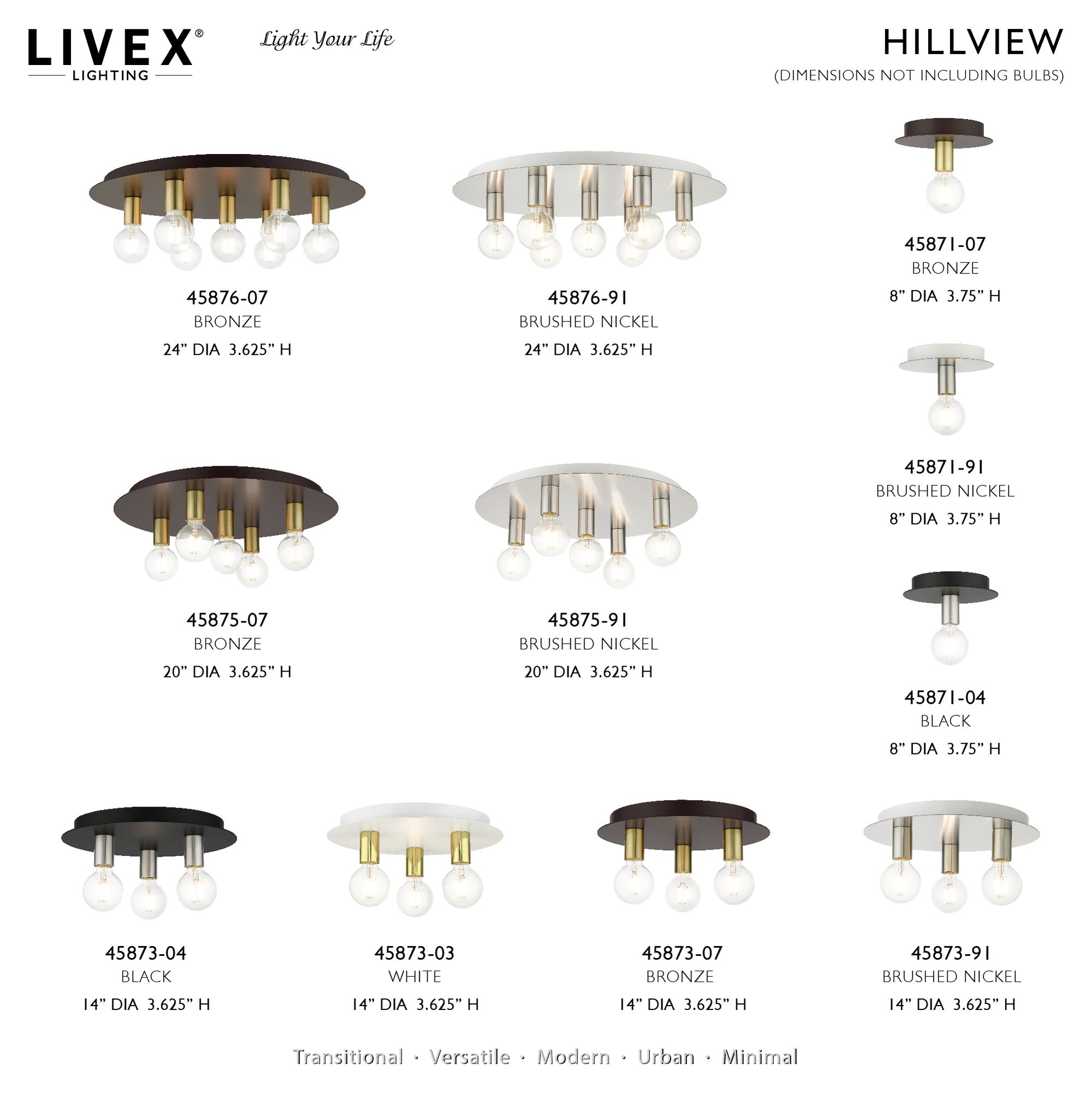 Image 7 Hillview 3 Light Black Flush Mount more views