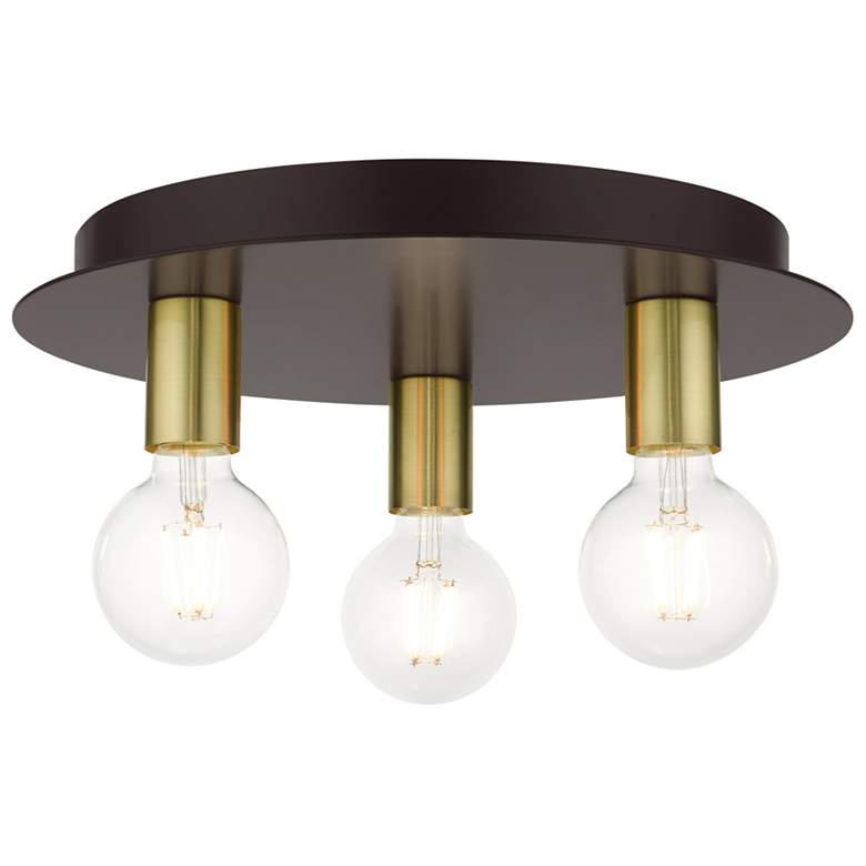 Image 2 Hillview 3 Light Bronze Flush Mount