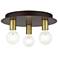Hillview 3 Light Bronze Flush Mount