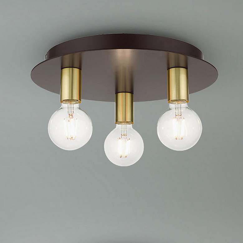 Image 1 Hillview 3 Light Bronze Flush Mount