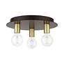 Thumbnail3 of Hillview 3 Light Bronze Flush Mount more views