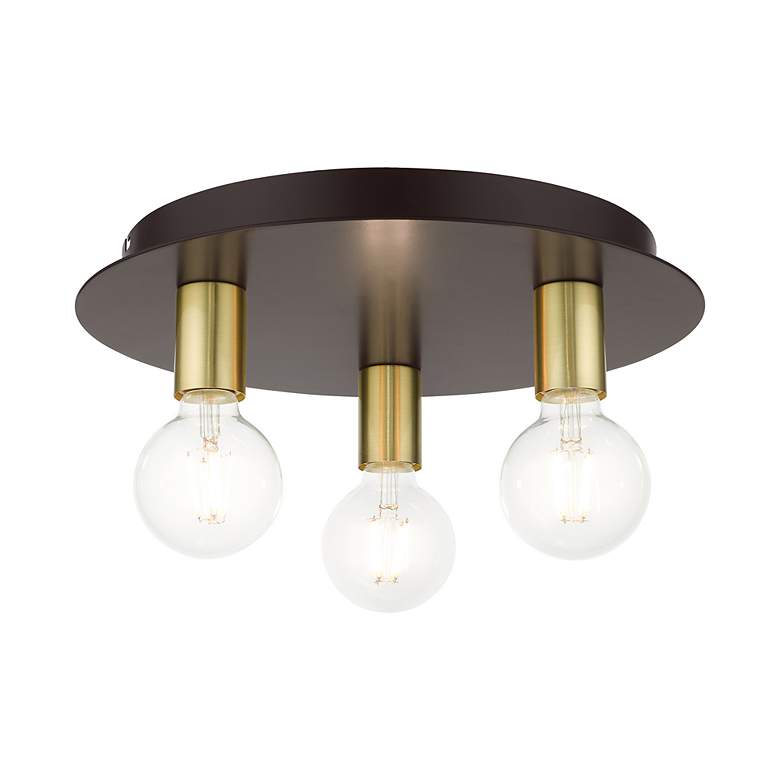 Image 4 Hillview 3 Light Bronze Flush Mount more views