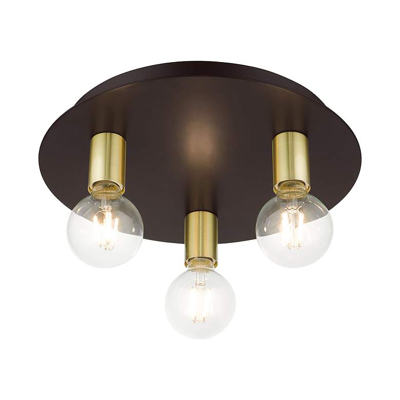 Image 6 Hillview 3 Light Bronze Flush Mount more views