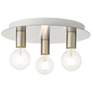 2_Hillview 3 Light Brushed Nickel Flush Mount