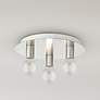 1_Hillview 3 Light Brushed Nickel Flush Mount
