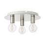 3_Hillview 3 Light Brushed Nickel Flush Mount more views