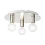 4_Hillview 3 Light Brushed Nickel Flush Mount more views