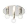 5_Hillview 3 Light Brushed Nickel Flush Mount more views