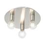 6_Hillview 3 Light Brushed Nickel Flush Mount more views