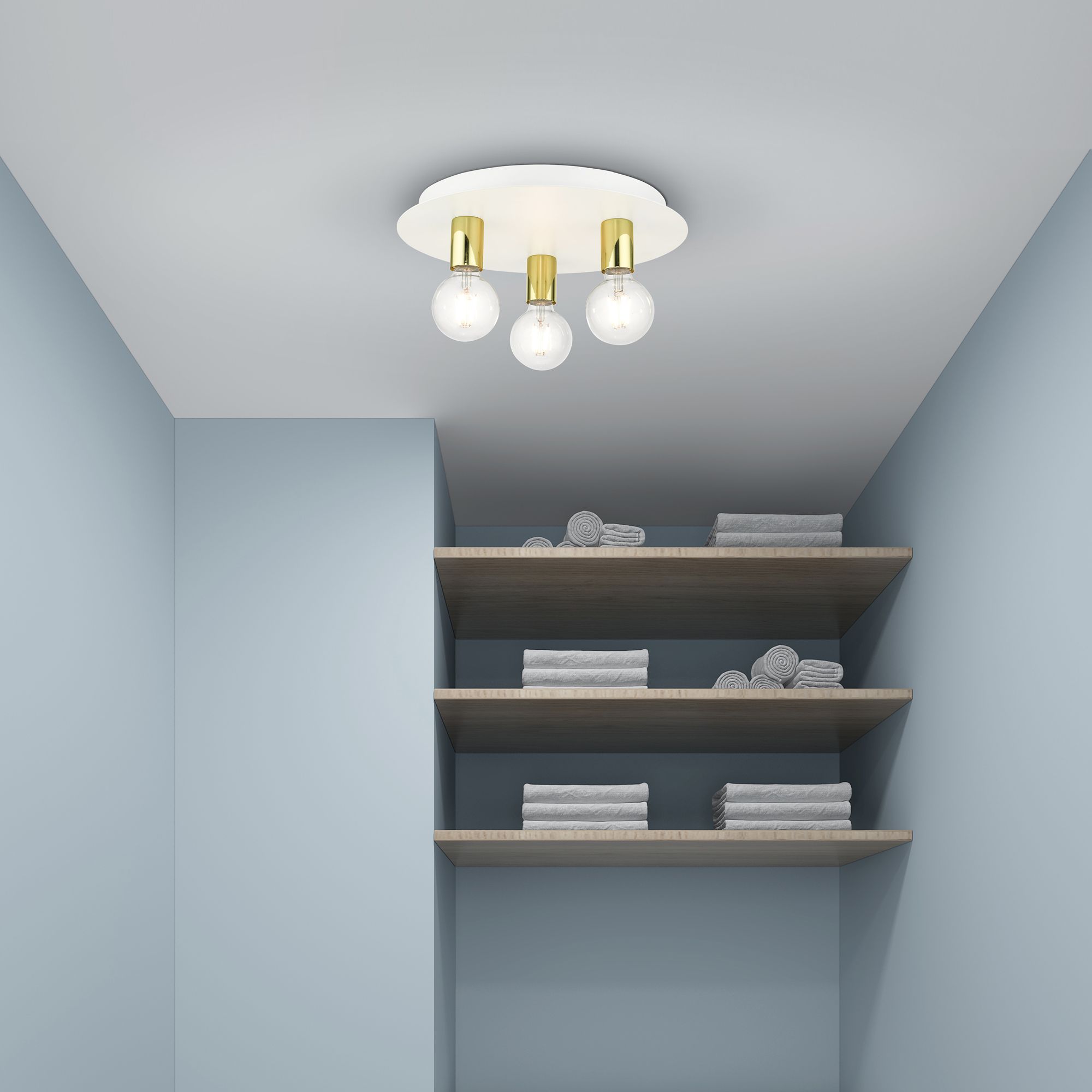 Hillview 3 Light White Flush Mount