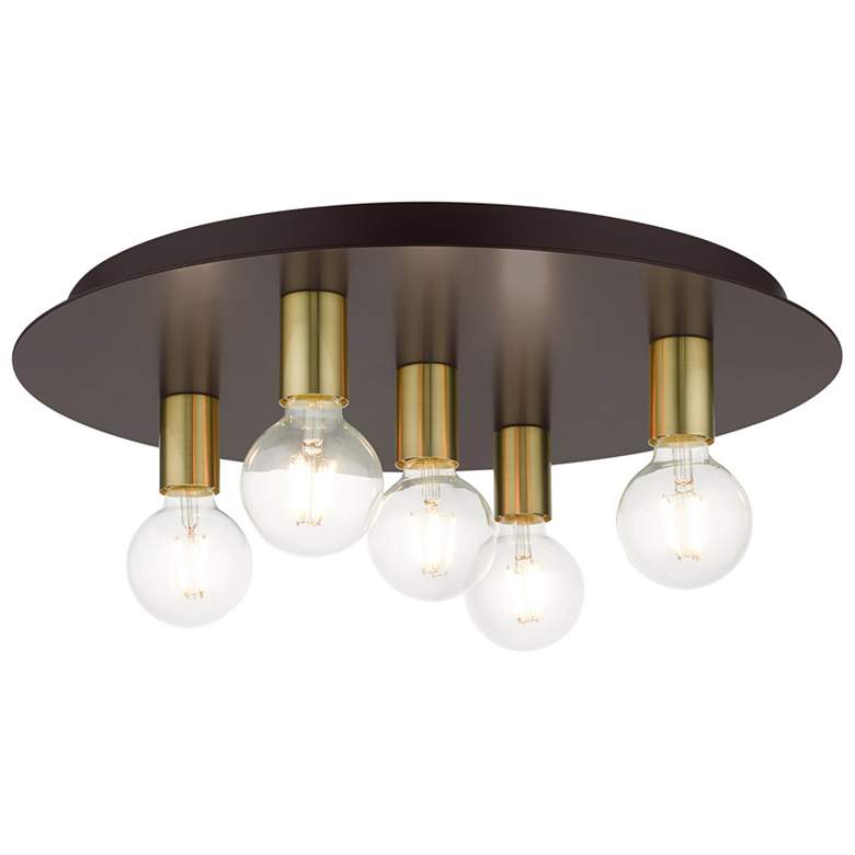 Image 1 Hillview 5 Light Bronze Flush Mount