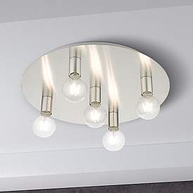 Image1 of Hillview 5 Light Brushed Nickel Flush Mount