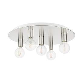 Image3 of Hillview 5 Light Brushed Nickel Flush Mount more views