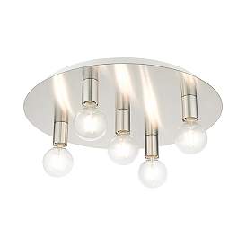 Image5 of Hillview 5 Light Brushed Nickel Flush Mount more views