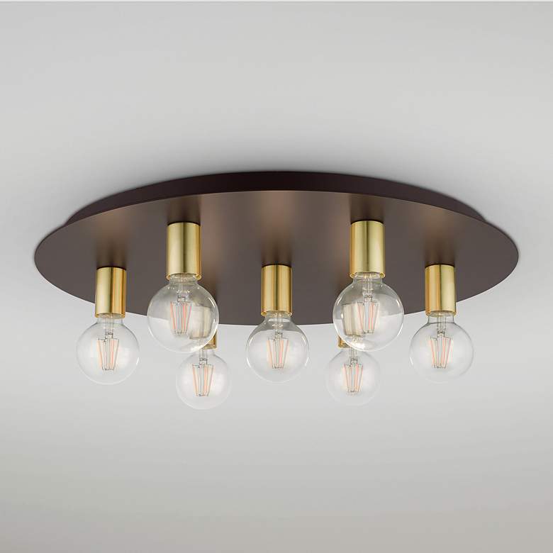 Image 1 Hillview 7 Light Bronze Flush Mount