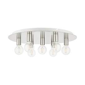 Image3 of Hillview 7 Light Brushed Nickel Flush Mount more views