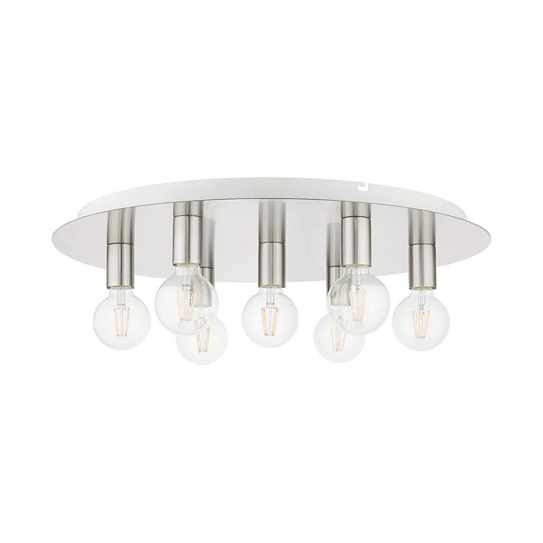 Image 3 Hillview 7 Light Brushed Nickel Flush Mount more views