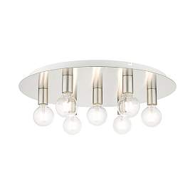 Image4 of Hillview 7 Light Brushed Nickel Flush Mount more views