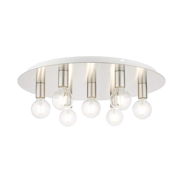 Image 4 Hillview 7 Light Brushed Nickel Flush Mount more views