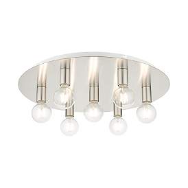 Image5 of Hillview 7 Light Brushed Nickel Flush Mount more views