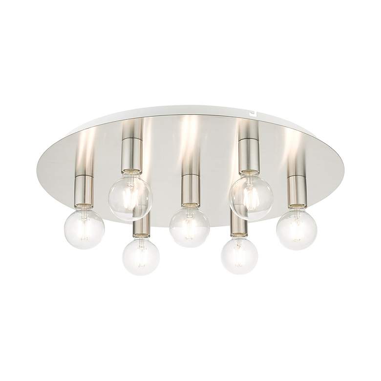 Image 5 Hillview 7 Light Brushed Nickel Flush Mount more views