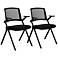 Hilma Black Foldable Stacking Visitor Chairs Set of 2