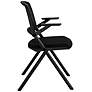 Hilma Black Foldable Stacking Visitor Chairs Set of 2 in scene