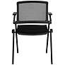 Hilma Black Foldable Stacking Visitor Chairs Set of 2 in scene