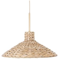 Hilton Head 1-Lt Medium Pendant - French Gold/Natural Seagrass