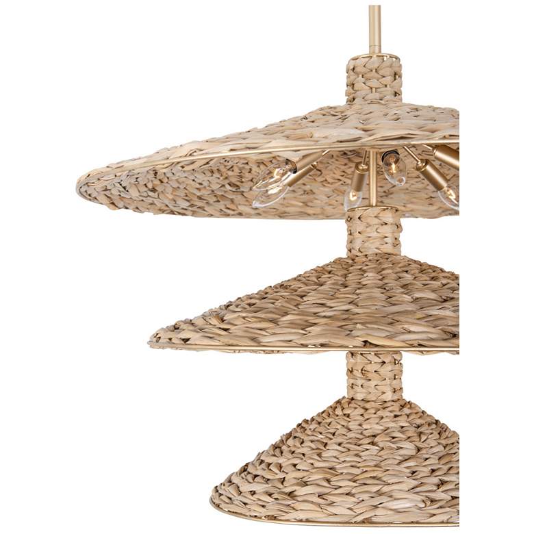 Image 4 Hilton Head 15-Lt 3-Tier Pendant - French Gold/Natural Seagrass more views