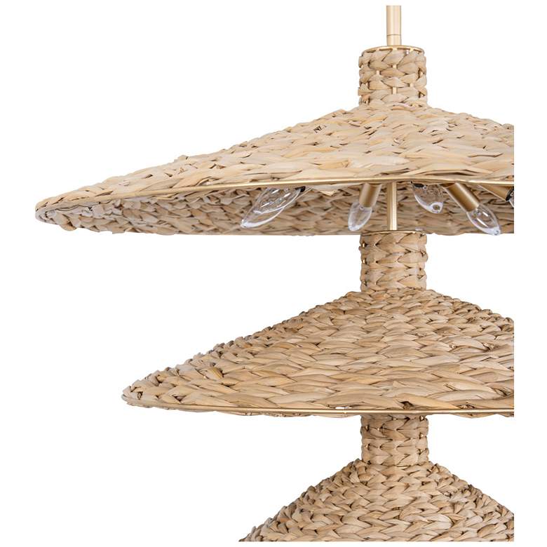 Image 5 Hilton Head 15-Lt 3-Tier Pendant - French Gold/Natural Seagrass more views