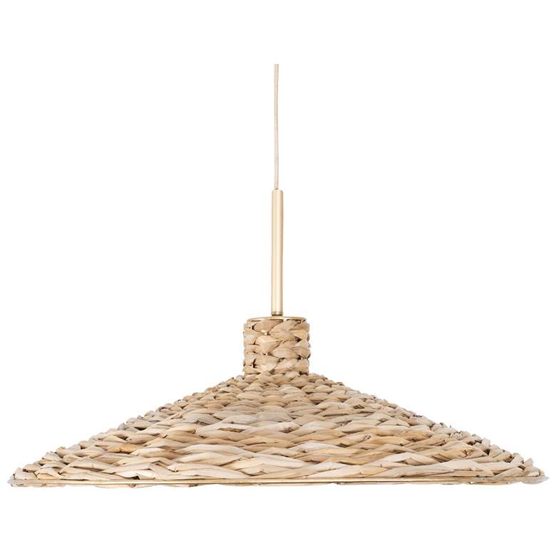 Image 1 Hilton Head 5-Lt Large Pendant - French Gold/Natural Seagrass