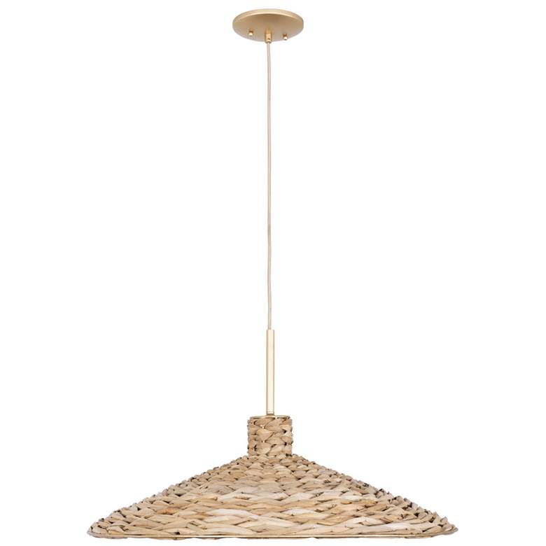 Image 2 Hilton Head 5-Lt Large Pendant - French Gold/Natural Seagrass more views
