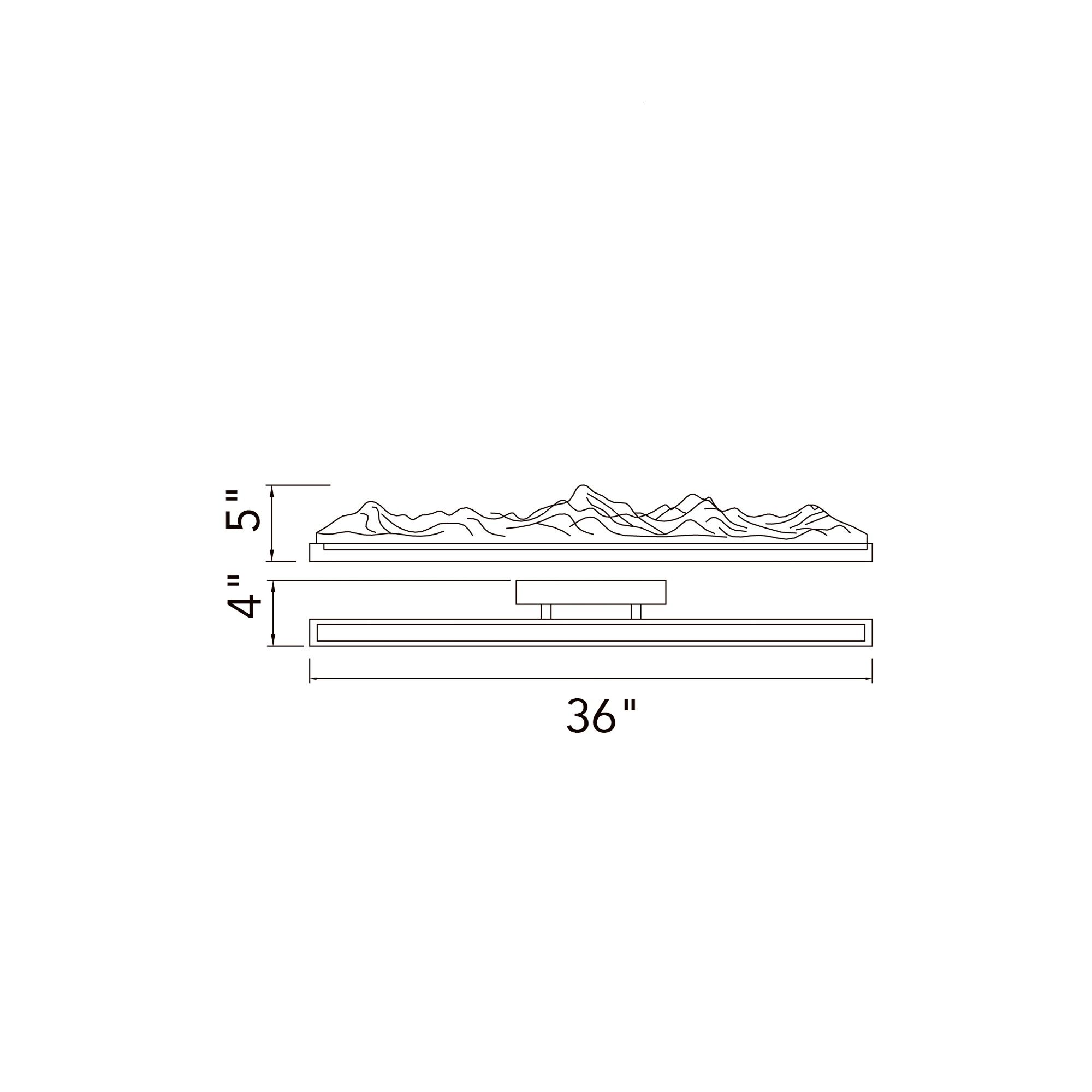 Himalayas 37 1/2" Wide Black LED Vanity Bath Light