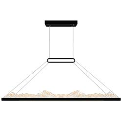 Himalayas 48" Wide Black LED Pendant Light w/ Clear Crystal