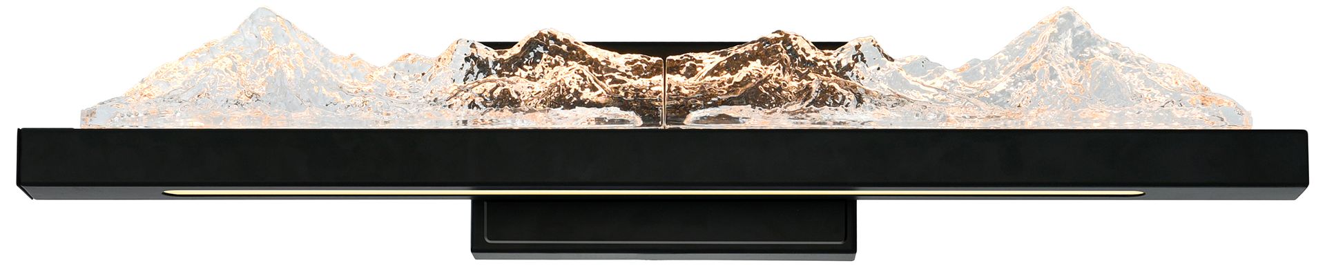 Himalayas Integrated LED 26in Black Vanity Light with Handcrafted Glass