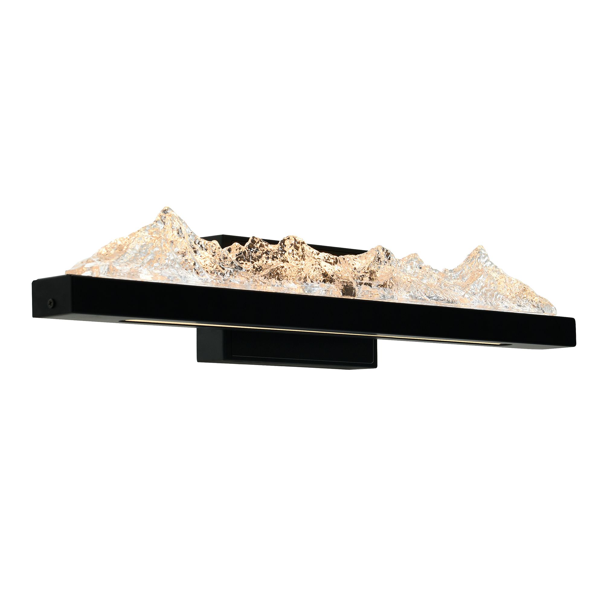 Image 2 Himalayas Integrated LED 26in Black Vanity Light with Handcrafted Glass more views