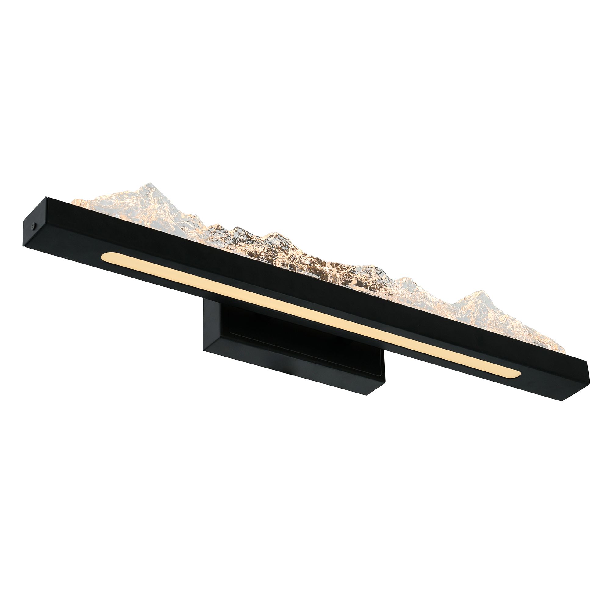Image 3 Himalayas Integrated LED 26in Black Vanity Light with Handcrafted Glass more views