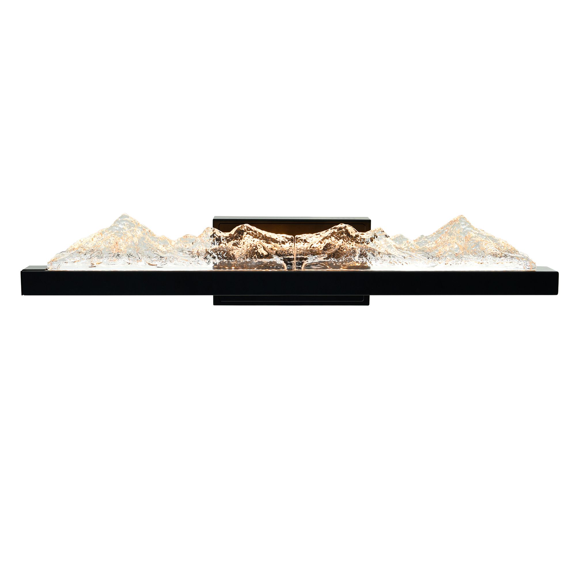 Image 4 Himalayas Integrated LED 26in Black Vanity Light with Handcrafted Glass more views