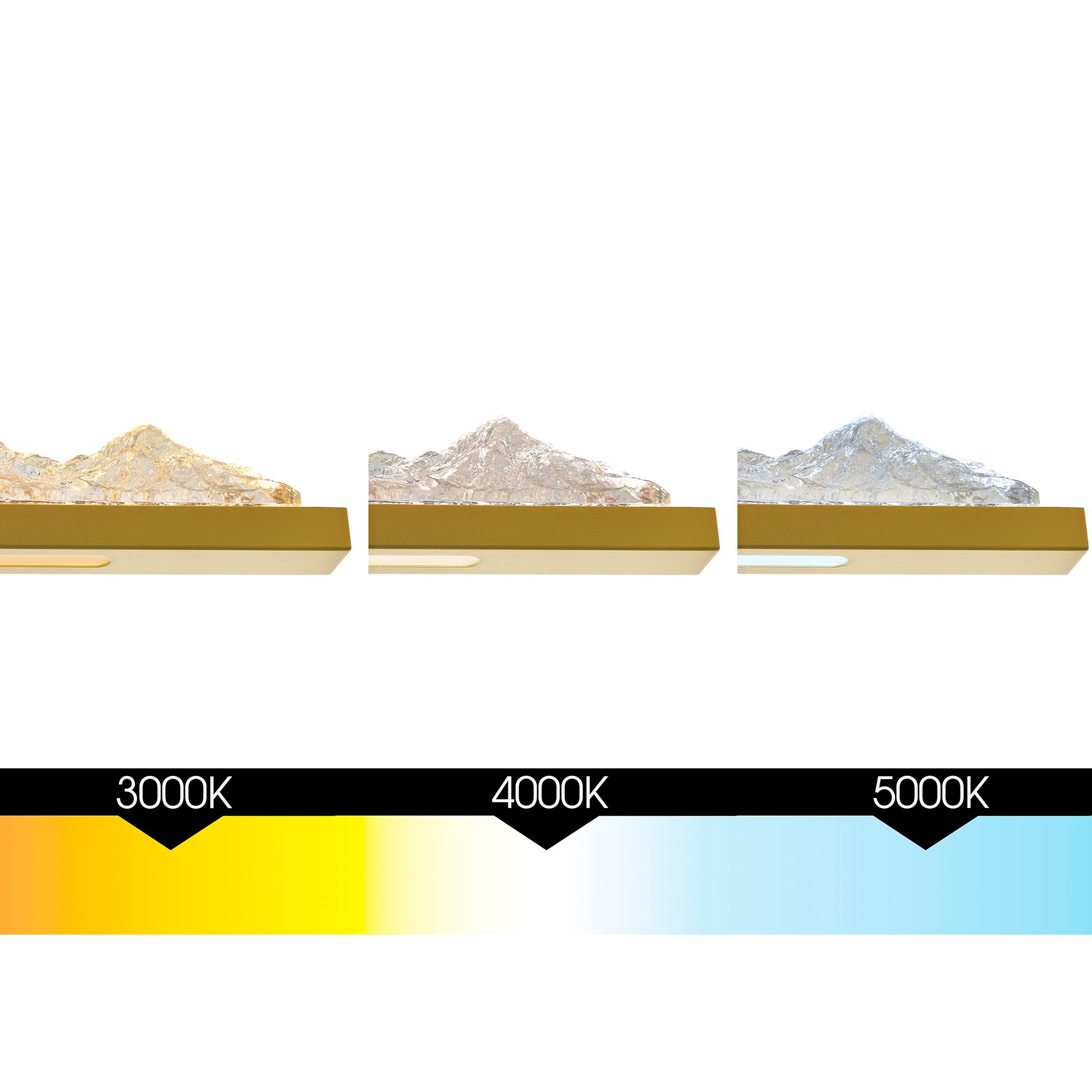 Image 5 Himalayas Integrated LED 26in Brass Vanity Light with Handcrafted Glass more views