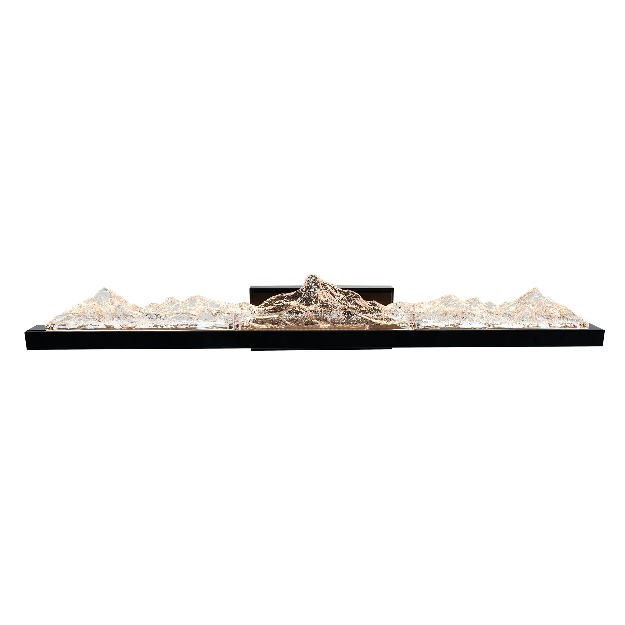 Image 2 Himalayas Integrated LED 36in Black Vanity Light with Handcrafted Glass more views