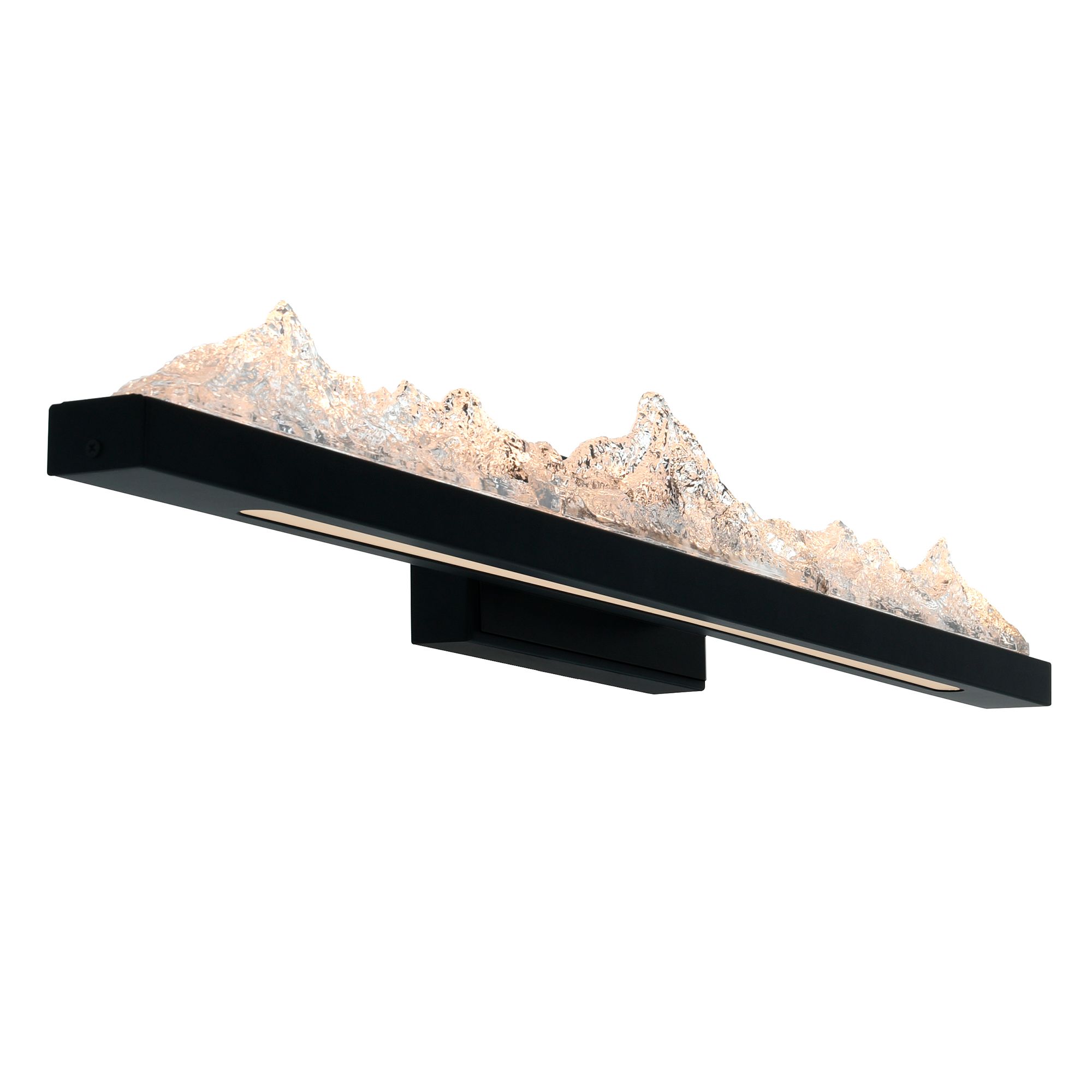 Image 3 Himalayas Integrated LED 36in Black Vanity Light with Handcrafted Glass more views