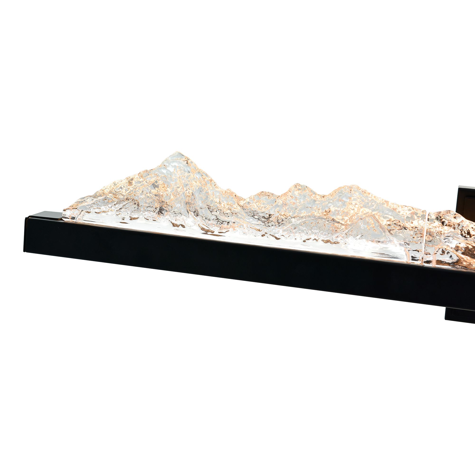 Image 5 Himalayas Integrated LED 36in Black Vanity Light with Handcrafted Glass more views