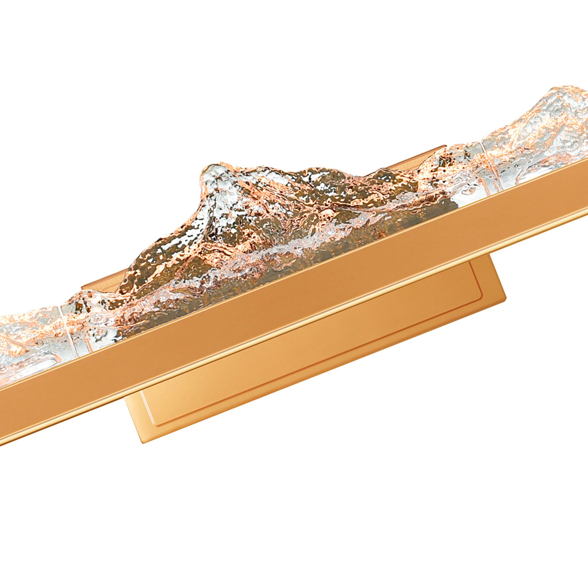 Image 2 Himalayas Integrated LED 36in Brass Vanity Light with Handcrafted Glass more views