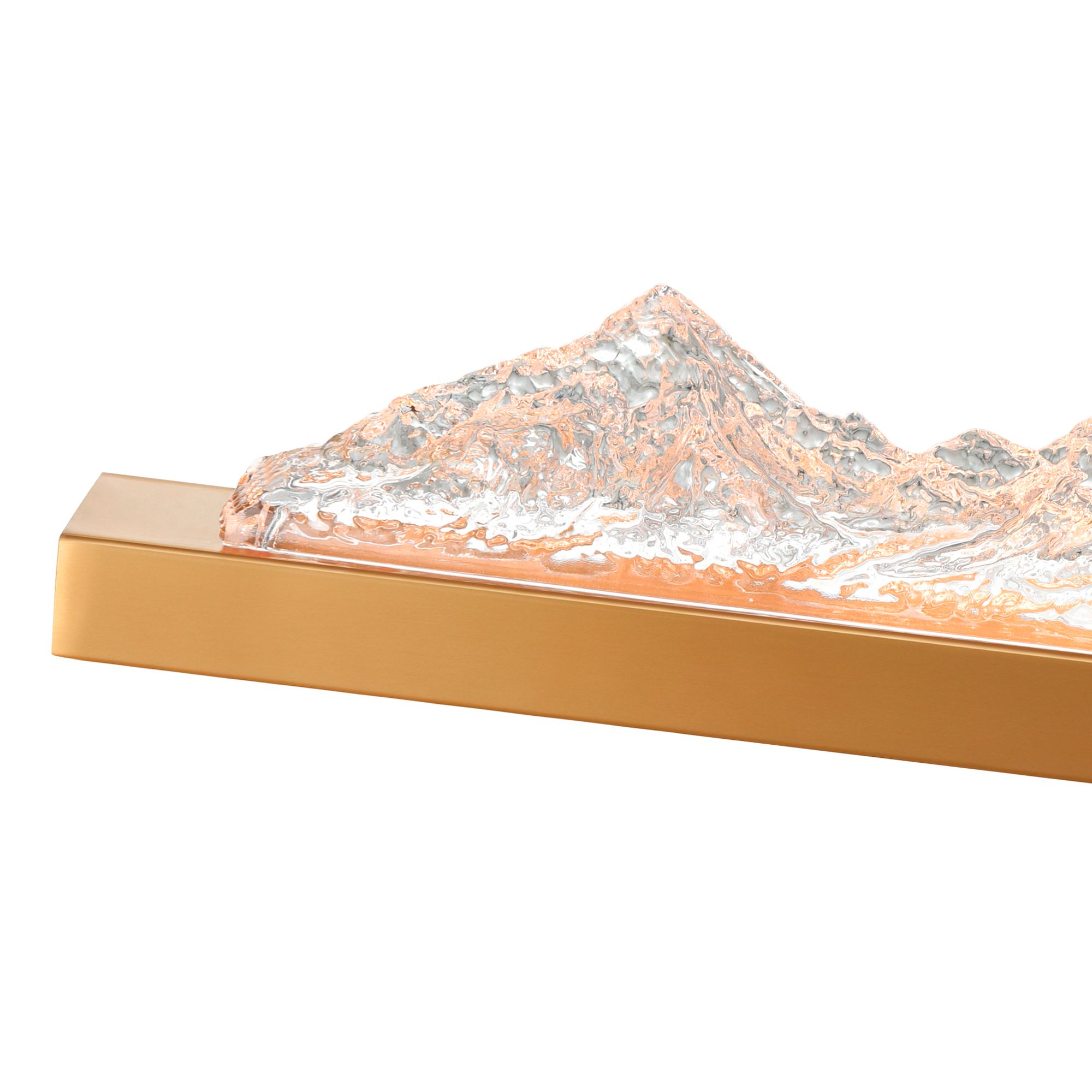 Image 3 Himalayas Integrated LED 36in Brass Vanity Light with Handcrafted Glass more views