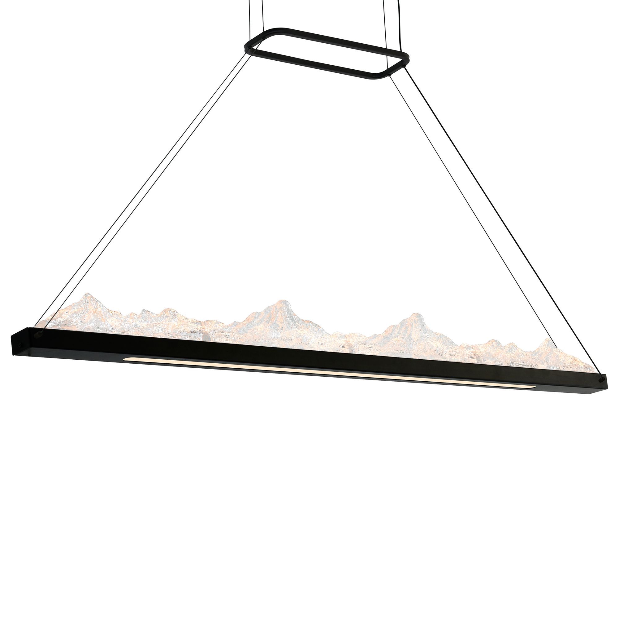 Image 3 Himalayas Integrated LED 48in Black Chandelier with Handcrafted Glass more views