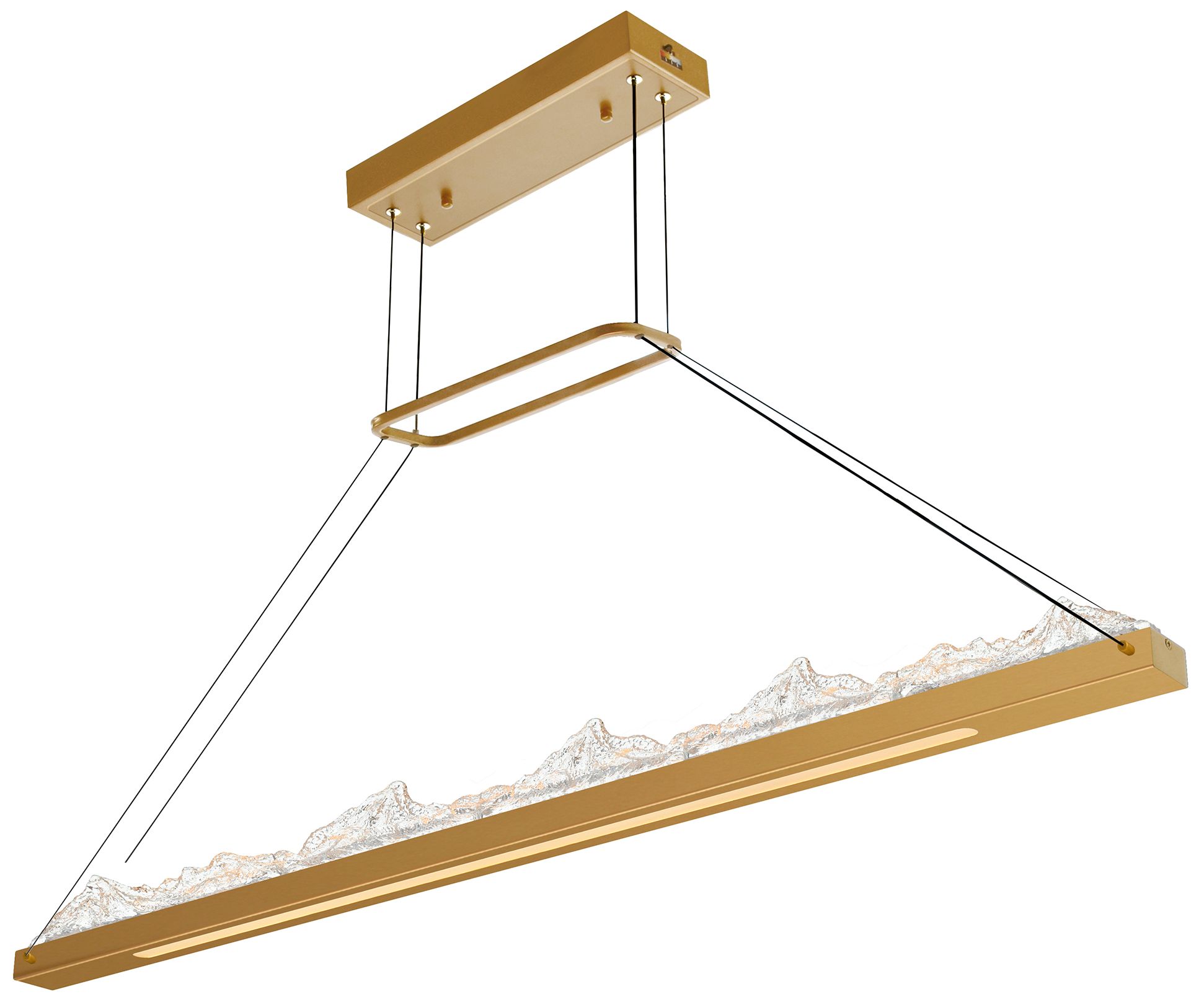 Image 3 Himalayas Integrated LED 62in Brass Chandelier with Handcrafted Glass more views