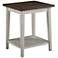 Himian 19 3/4" Wide Brown Antique White Wood End Table