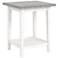 Himian 19 3/4" Wide Gray Antique White Wood End Table